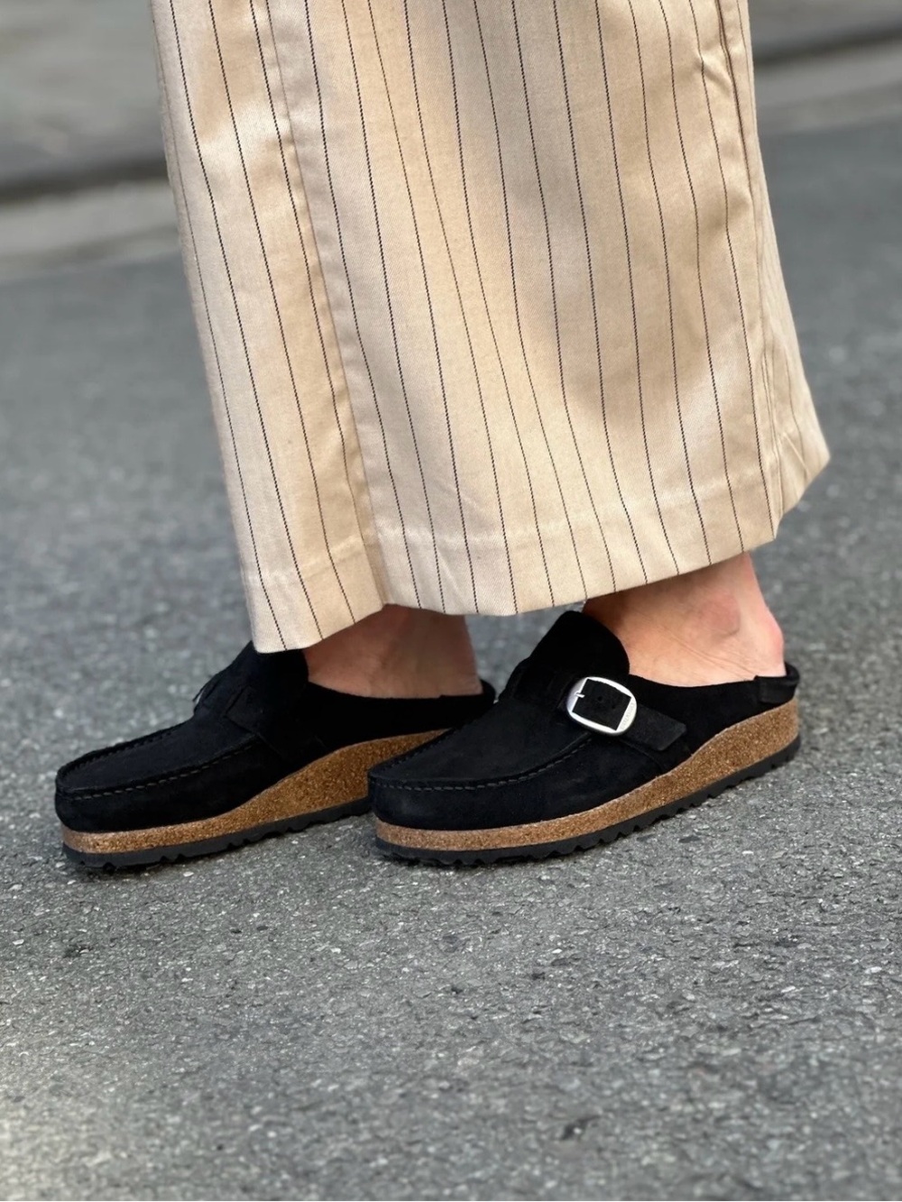 Birkenstock Buckley Black Suede Clog Mules-Sz EU 37-US 6